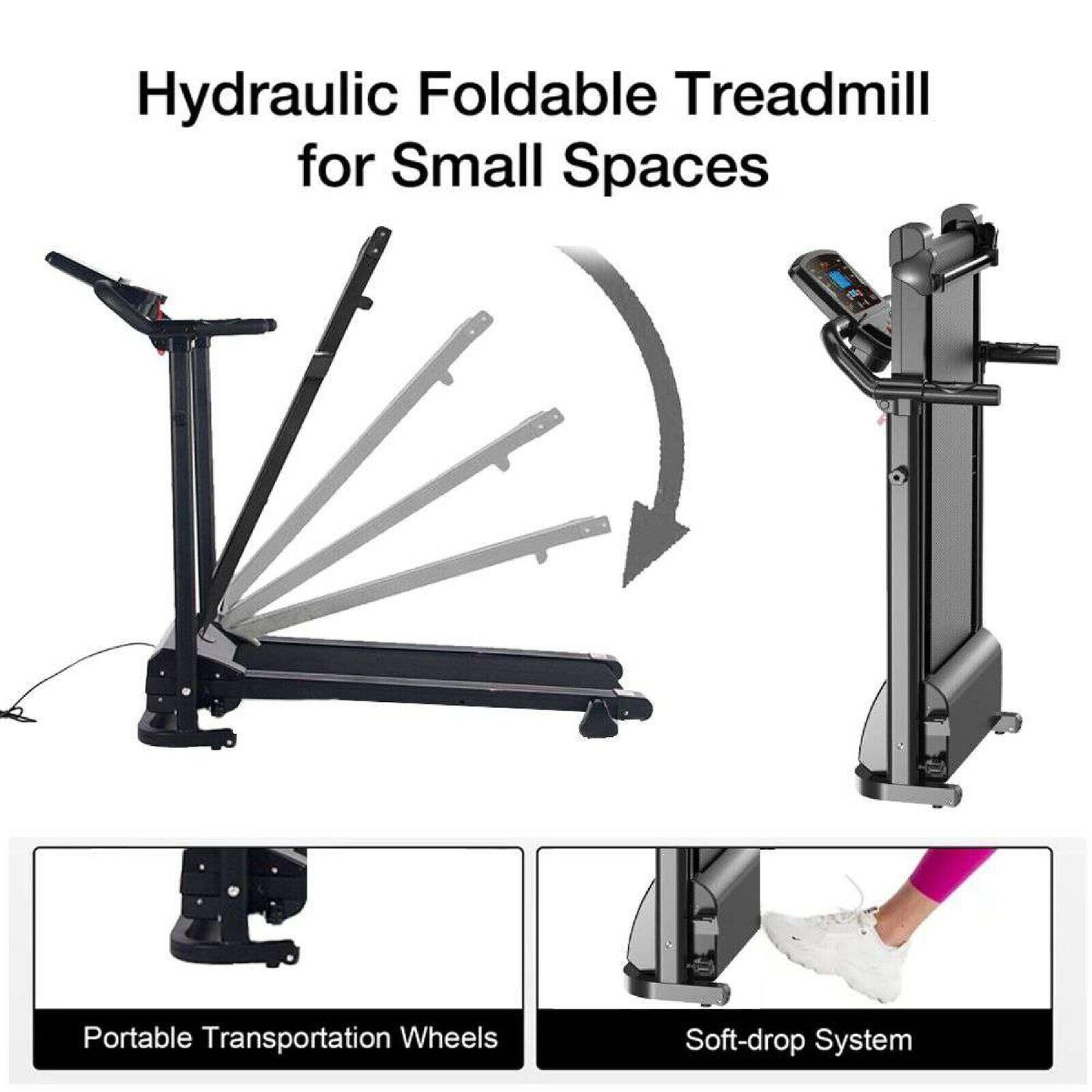 Treadmill Electric Motorized Folding Running Jogging Machine Home Gym Fitness